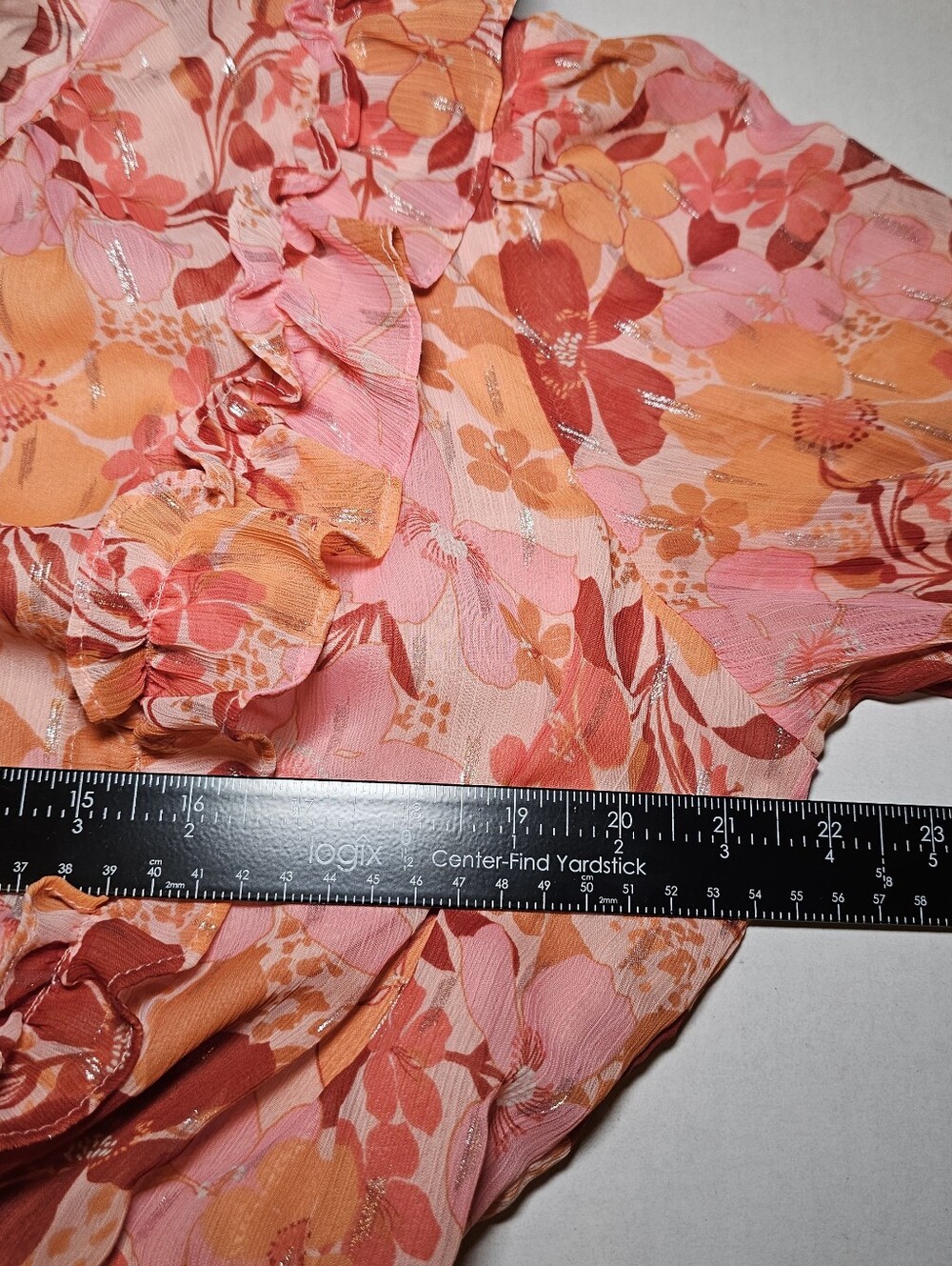 Lauren Conrad Cottagecore Dress Size Large Romantic Chiffon Ruffle - Picture 8 of 9